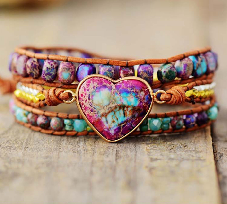 Wholesale Purple Emperor Stone Beaded Bracelet