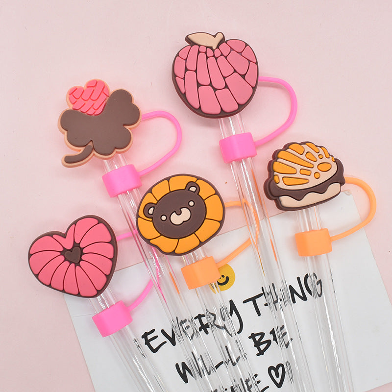 Wholesale Random 100pcs 10M  bread dust plug straw hat creative DIY cup straw accessories