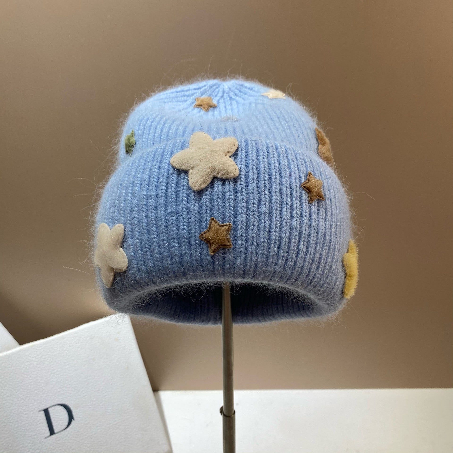 Wholesale Autumn and Winter Rabbit Fur Cute Star Knitted Hat