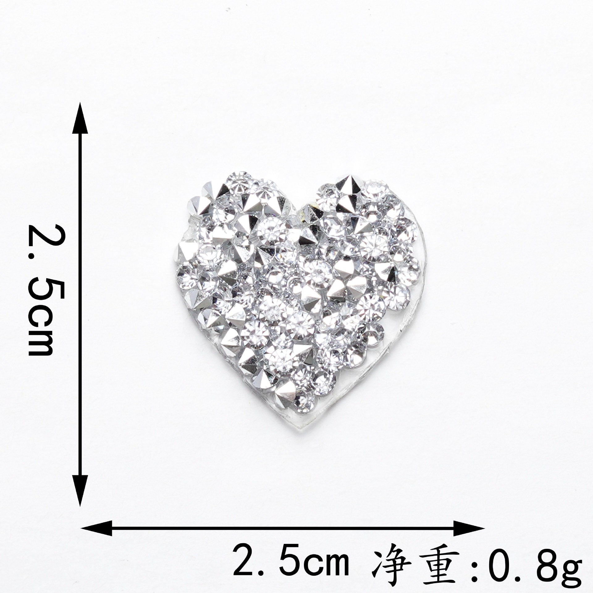 Wholesale 6 color hot melt adhesive heart-shaped rhinestone embroidery DIY Patches