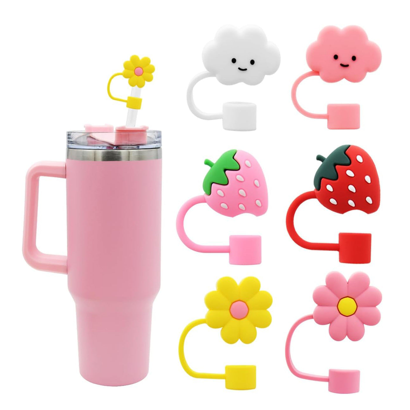 Wholesale 6pcs/pack set of 10mm silicone straw plugs