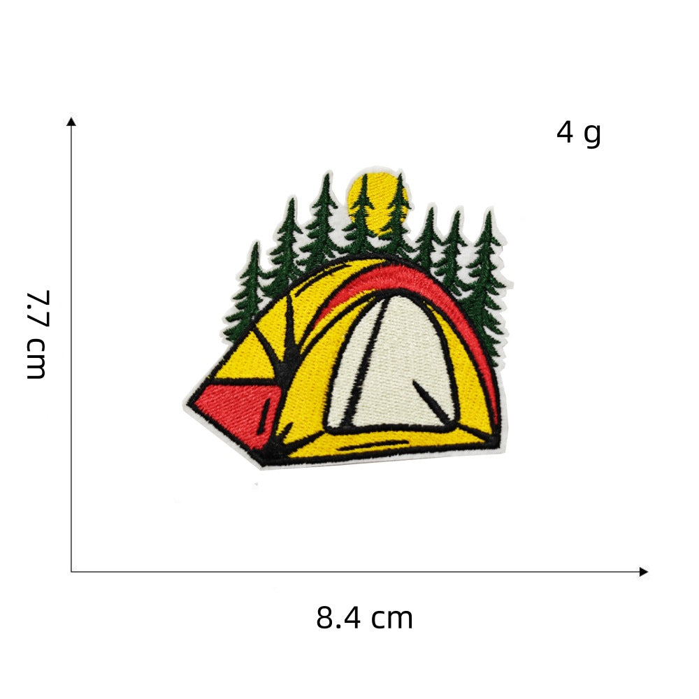Wholesale Embroidered Patches Outdoor Camping Travel Landscape Adhesive Backing Decorative Gift