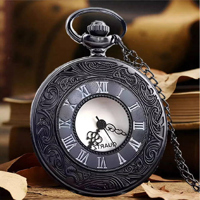 Wholesale Hollow out retro flip quartz pocket watch