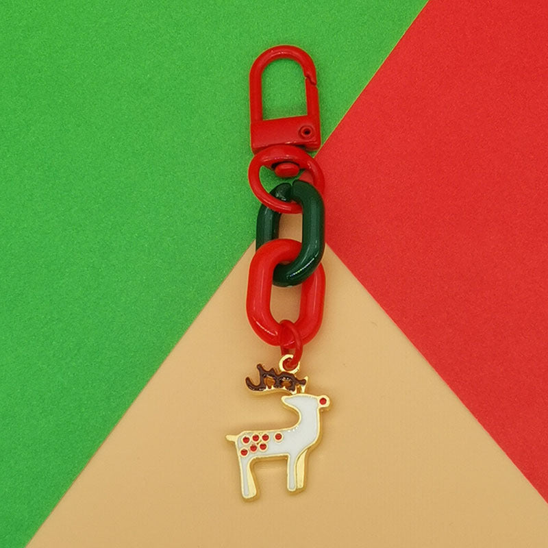 Wholesale Christmas Alloy Santa Claus Snowflake Elk Tree Keychain