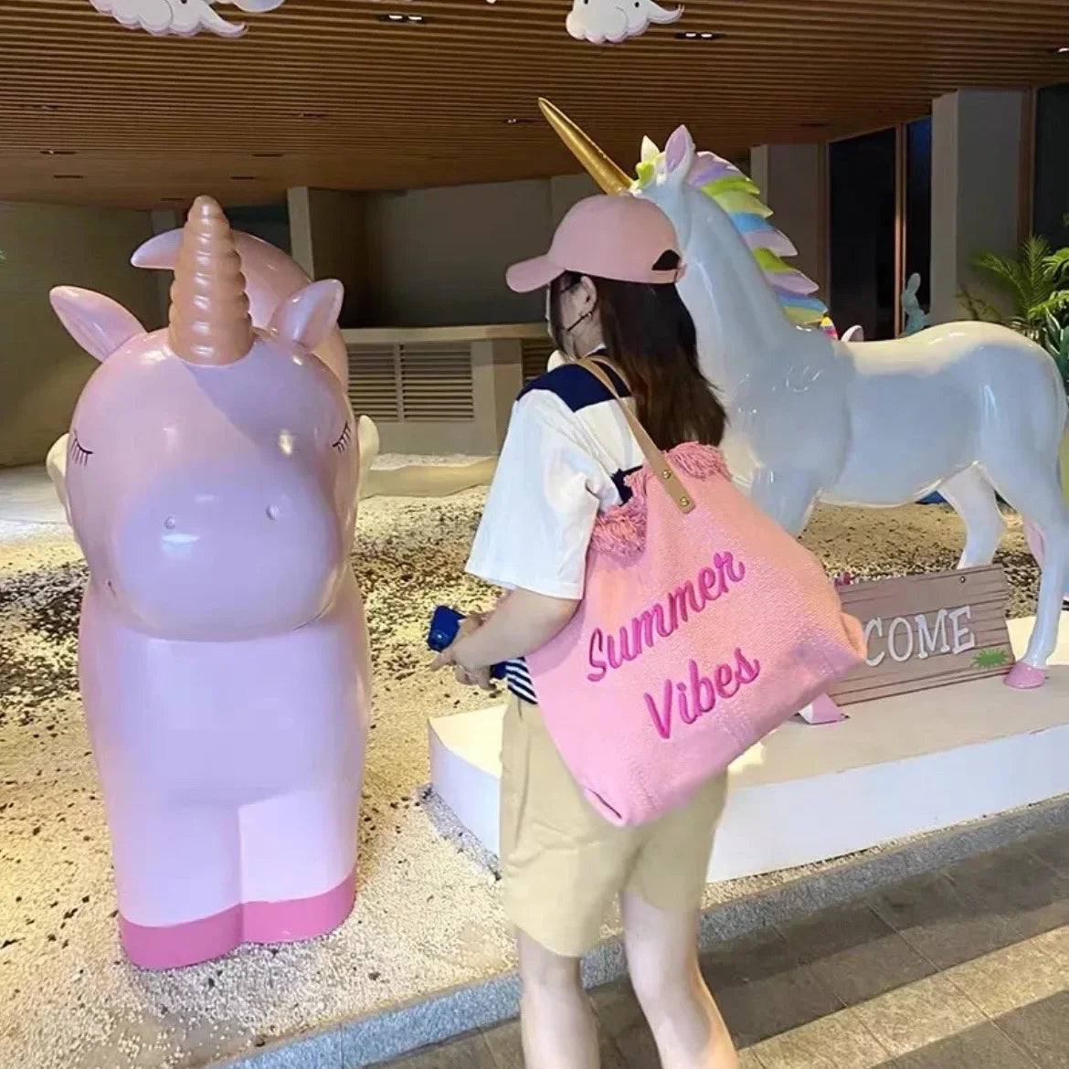 Wholesale Large Capacity Canvas Bag Embroidered Letters Tote Bag Handbag Shoulder Bag