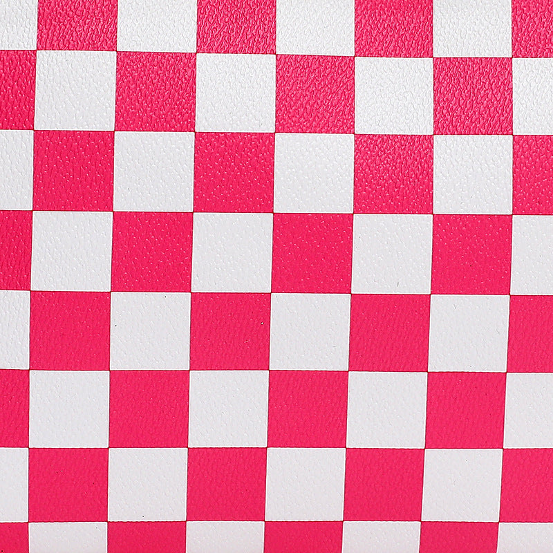 Wholesale Checkerboard PU Makeup Bag Checkerboard Storage Bag Checkerboard Pen Bag Bag