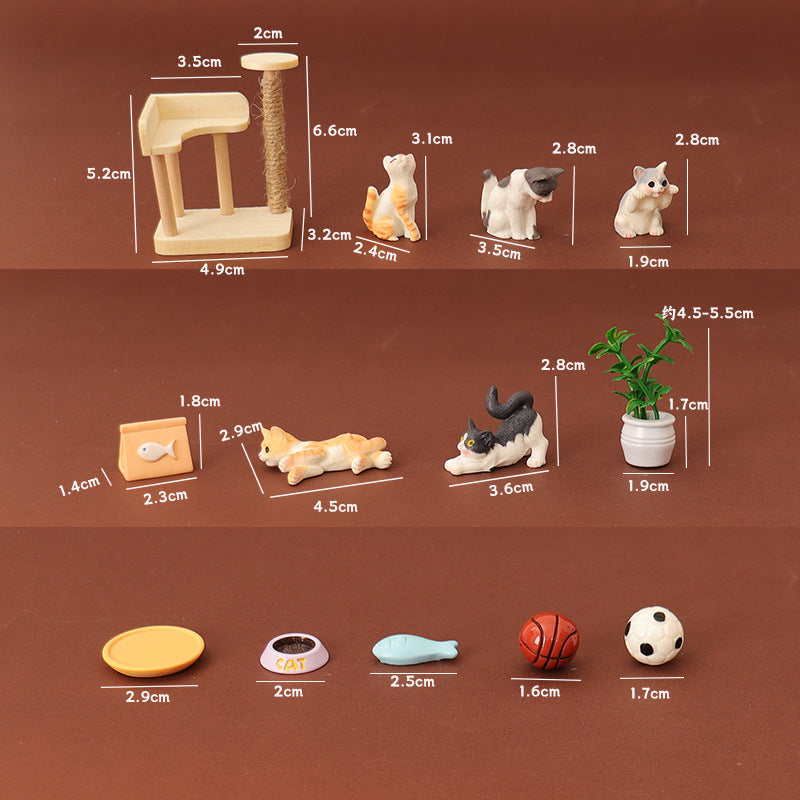 Wholesale Miniature cat climbing frame simulation cat toy model Doll Accessories