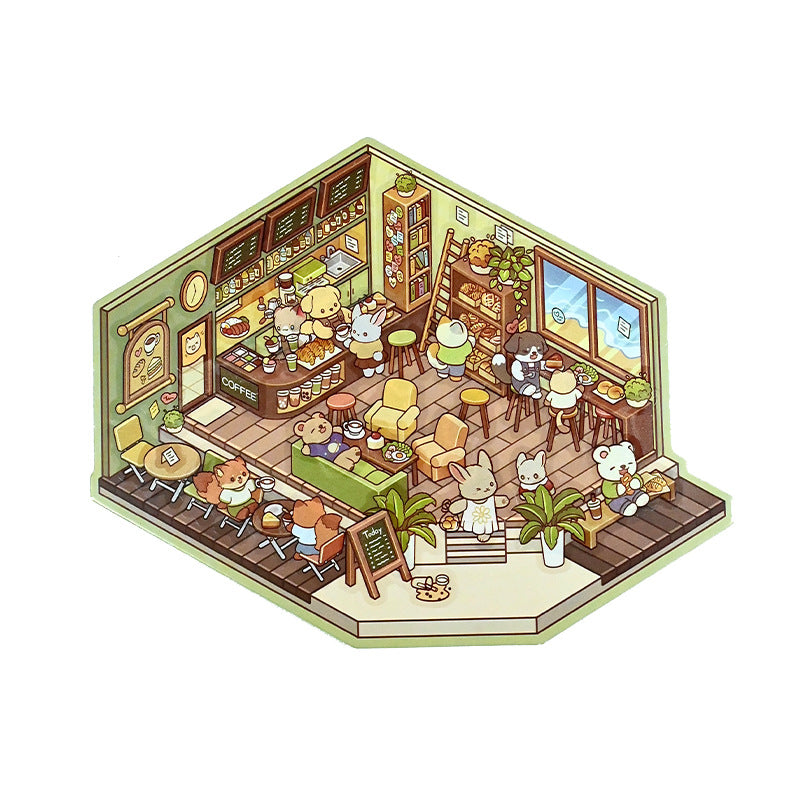 Wholesale 3D Mini Scene Corner Series Cute Landscaping Stickers