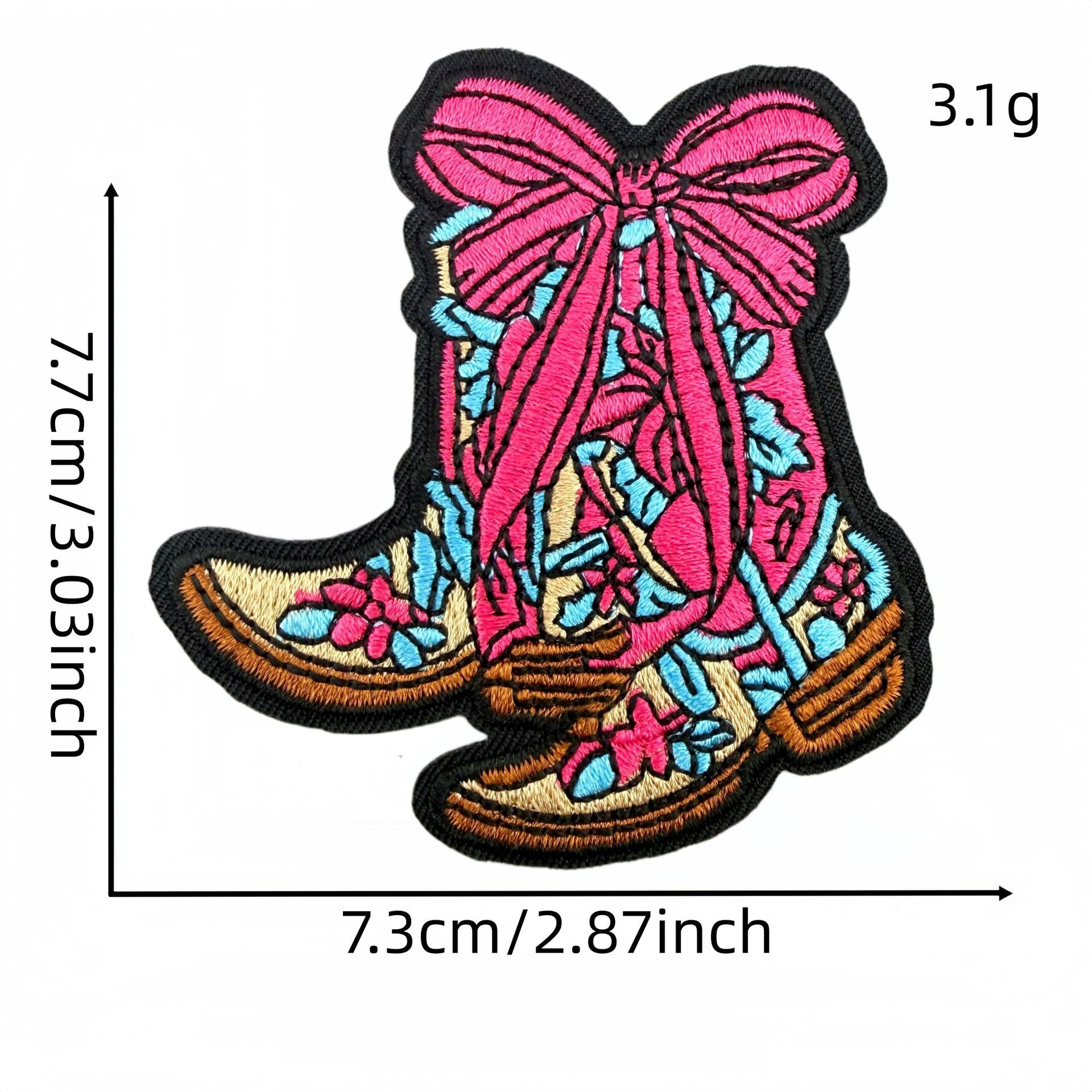 Wholesale Chic Embroidered Patch Set Of 18 Polyester Thread Cowboy Skull Bow Checkerboard DIY Craft Supply For Clothing Decoration