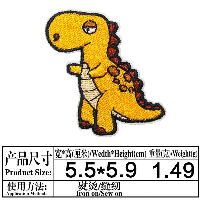 Wholesale Cartoon Dinosaur Embroidered Patch Twill Applique Decorative Sewing Accessory For Clothing Towel Gift