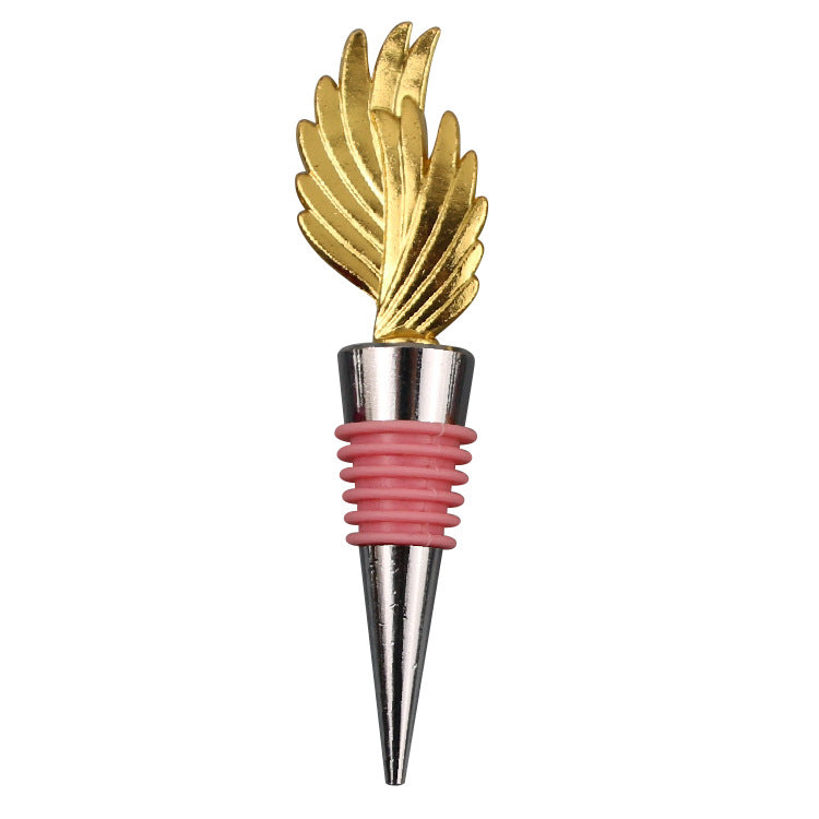 Wholesale DIY Gold Feather Zinc Alloy Red Wine Wine Stopper