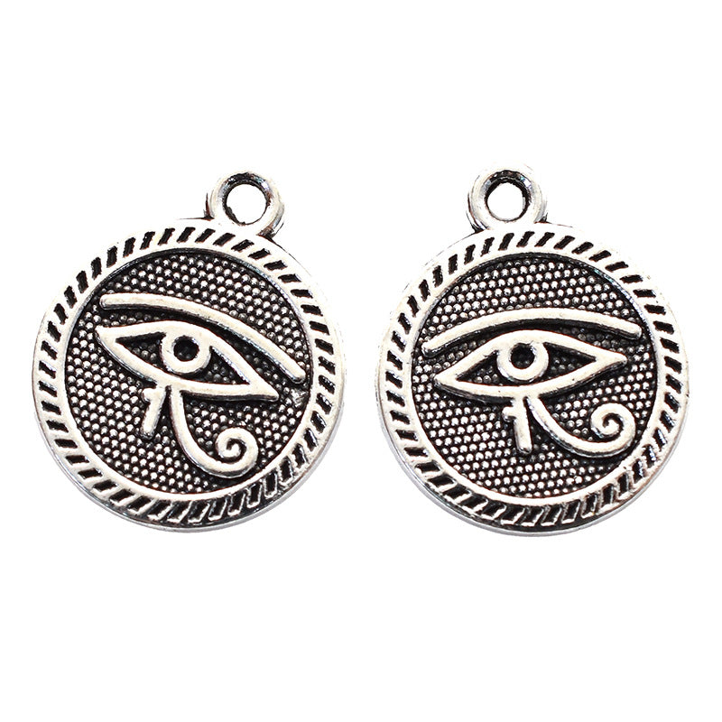 Wholesale Antique Silver Alloy Eye Of Horus Pendant 16 Styles For Necklace Keychain DIY Jewelry Accessory