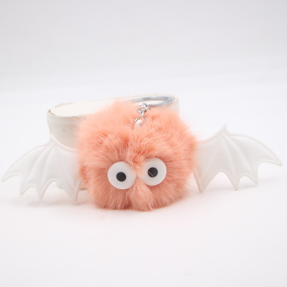 Wholesale Stylish  Black Bat Keychain Pendant Cute Plush Devil Design With Wings Zinc Alloy Hardware Bag Charm And Car Accessory