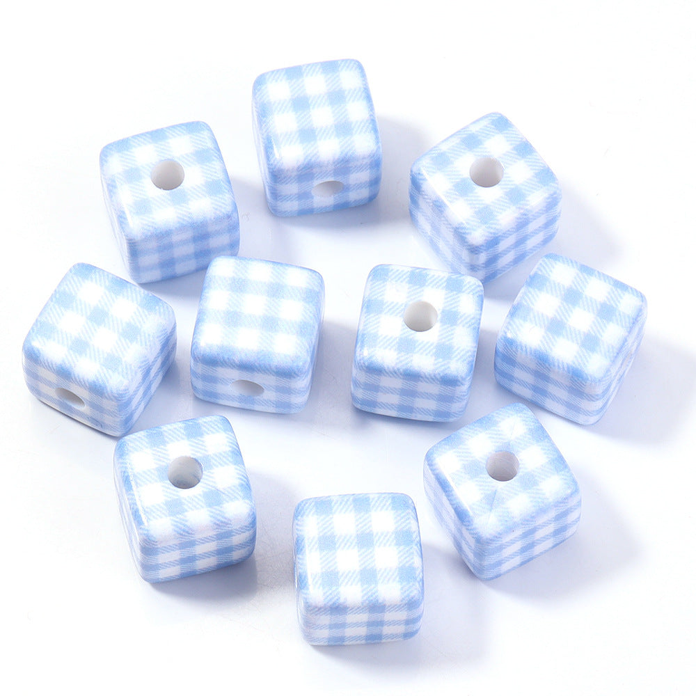 Wholesale 10pcs Printed Square Starry Sky Acrylic Beads