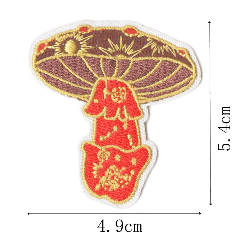 Wholesale Mushroom Embroidery Patches Set Of 14 Iron On DIY Decorative Accent For Clothing Resale