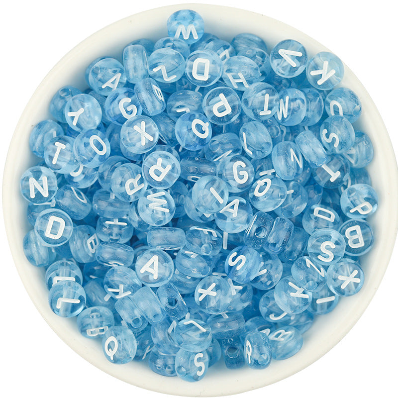 Wholesale of 100 Pieces/pack of Acrylic Colored English Letter Beads