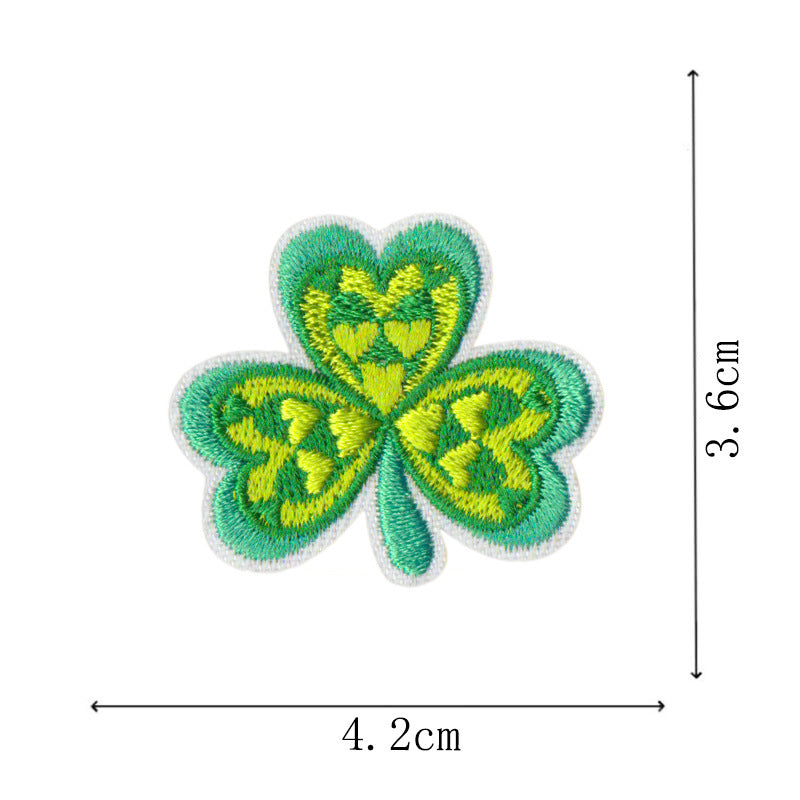 Wholesale St Patrick S Day Green Clover Leaf Embroidered Patch Set 25Pc Coat Fashion Accessory