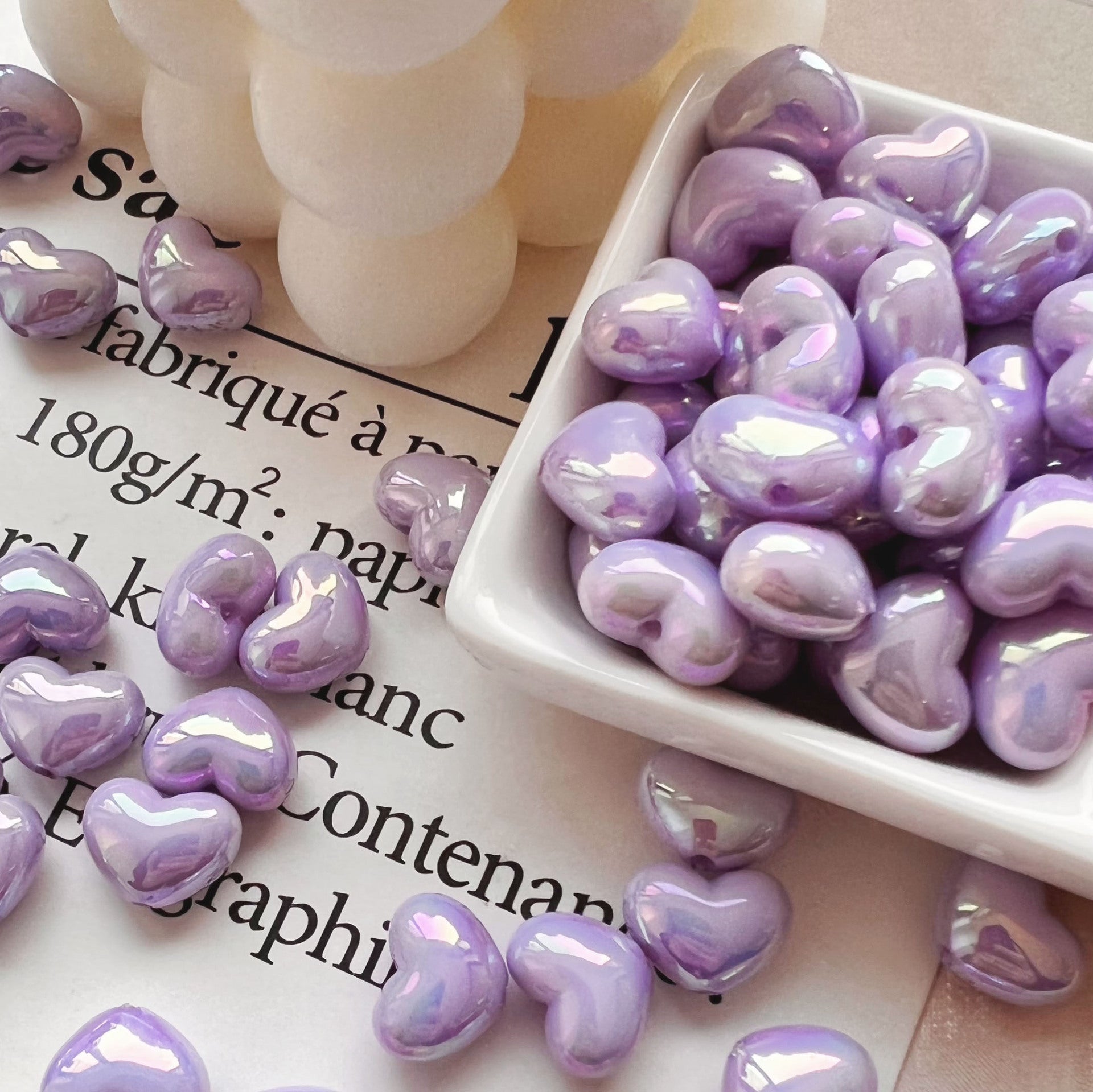 Wholesale 10pcs 10*13mm cream color love beads