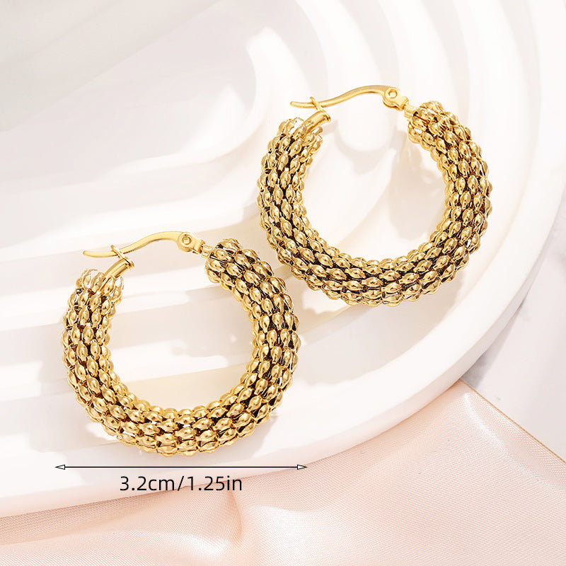 Wholesale gold plated hollow ring earrings