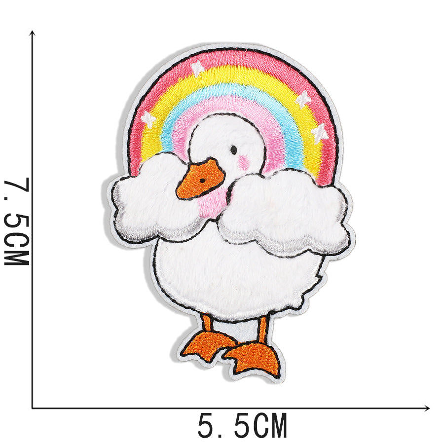 Wholesale Duckling embroidery patch cartoon embroidery label clothes patch