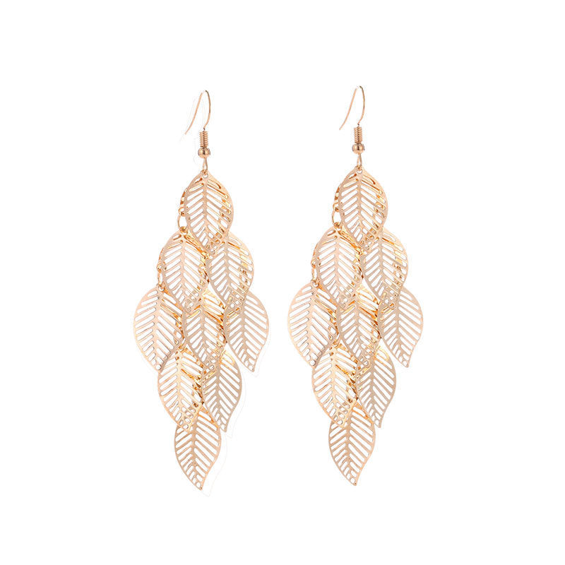 Wholesale Retro Metal Hollow Flower Bohemian Carved Court Style Earrings