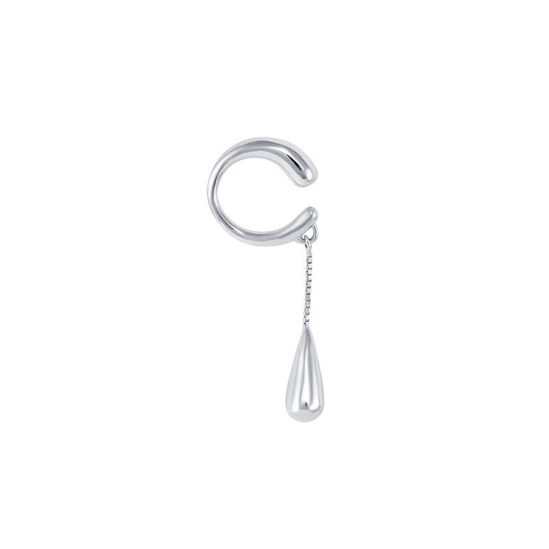 Wholesale Trendy Silver Tassel Ear Cuff Clip Fashion Jewelry Accessory Zinc Alloy Boutique Gift