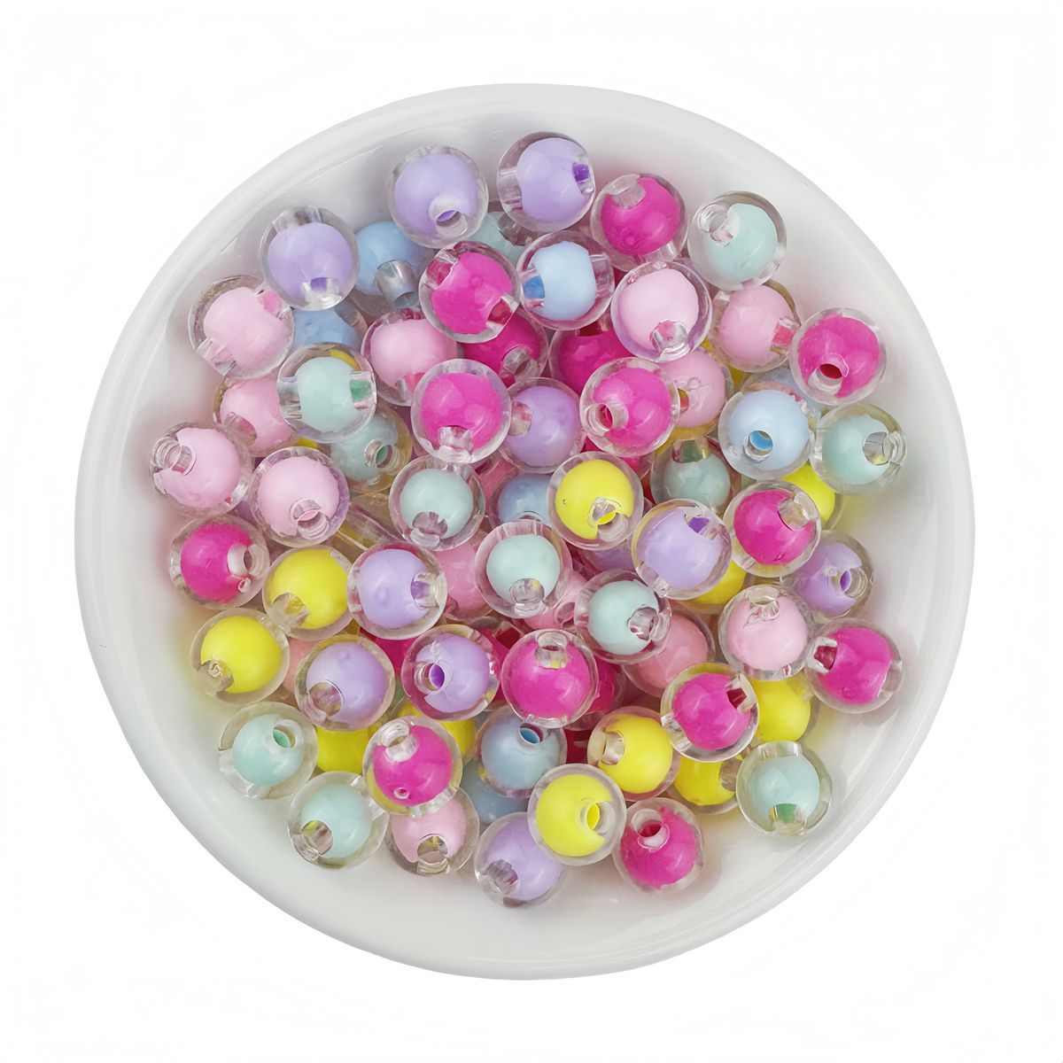 Wholesale 8mm10mm transparent beads straight hole color beads diy 50pcs/pack