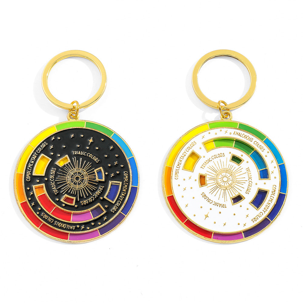 Wholesale Color matching puzzle turntable keychain creative color car keychain