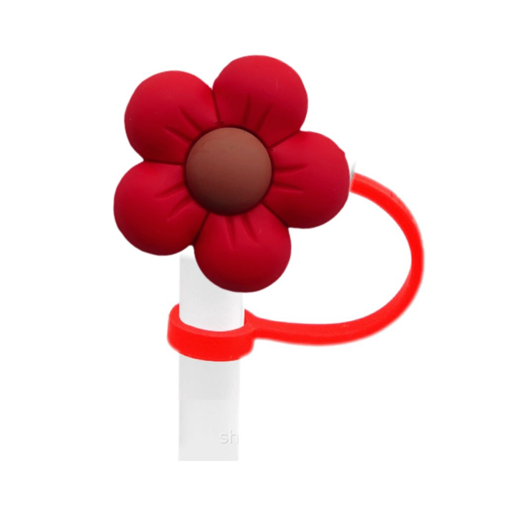 Wholesale Colorful flower series straw cap creative DIY straw plug