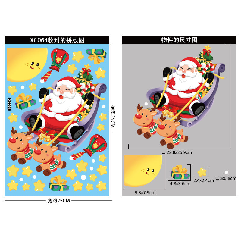 Wholesale Christmas Decorative Snowflake Stickers Static Stickers Merry Christmas Window Stickers