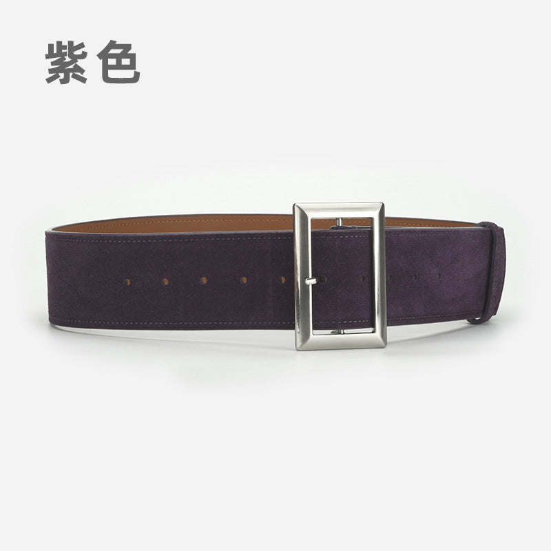 Wholesale leather belt fashion alloy wide belt jacket genuine leather waist belt retro belt