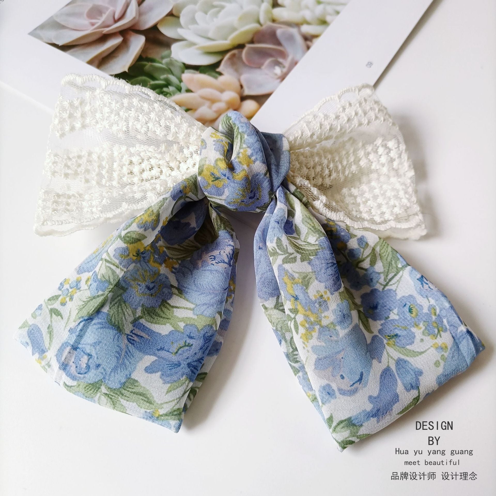 Wholesale Large Bow Chiffon Floral Head Clip