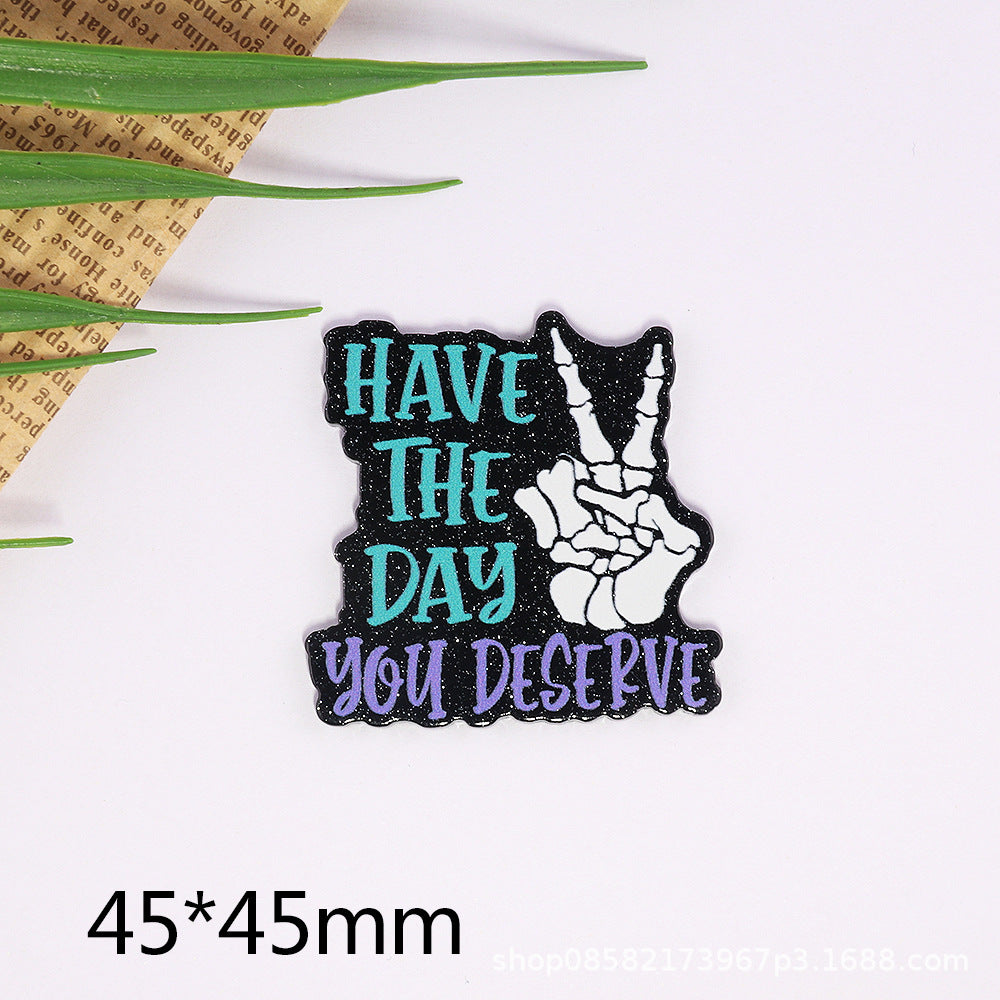 Wholesale 10pcs Cartoon Letters Rainbow Bag Acrylic Cute Things DIY Accessories FlatBack