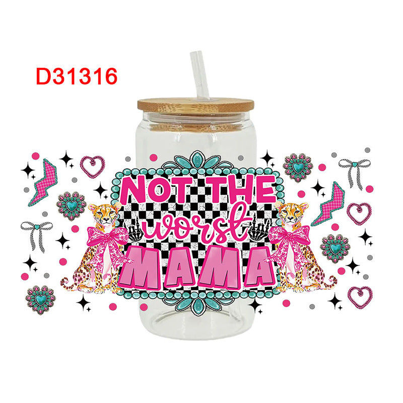 Wholesale Flower Mother's Day 16oz Cup UV DTF Wraps