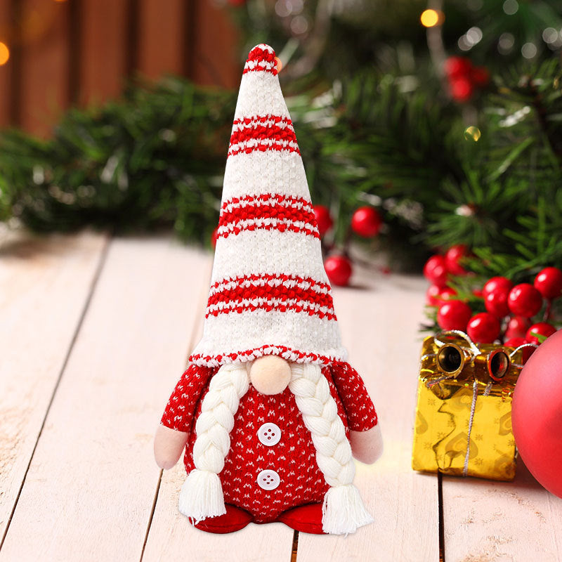 Wholesale Christmas Doll Knitted Pointed Hat Sitting Decoration