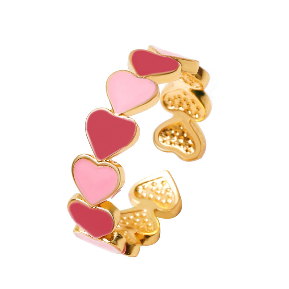 Wholesale Pink Heart Open Ring