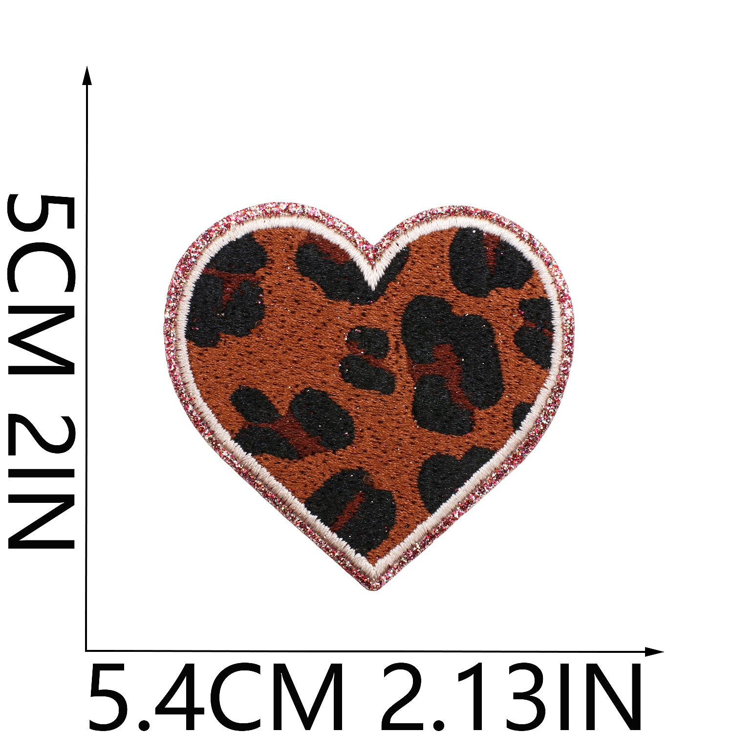 Wholesale Leopard Print Glitter Star Embroidered Patch Polyester Applique For Clothing Bags DIY