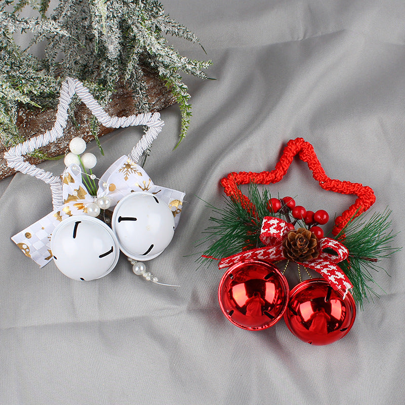 Wholesale Christmas Bow Five-pointed Star Bell Ornaments