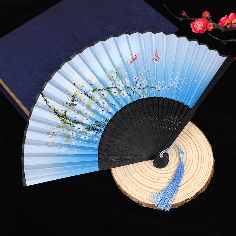 Wholesale Ancient Style Retro Cloth Folding Classical Folding Fan