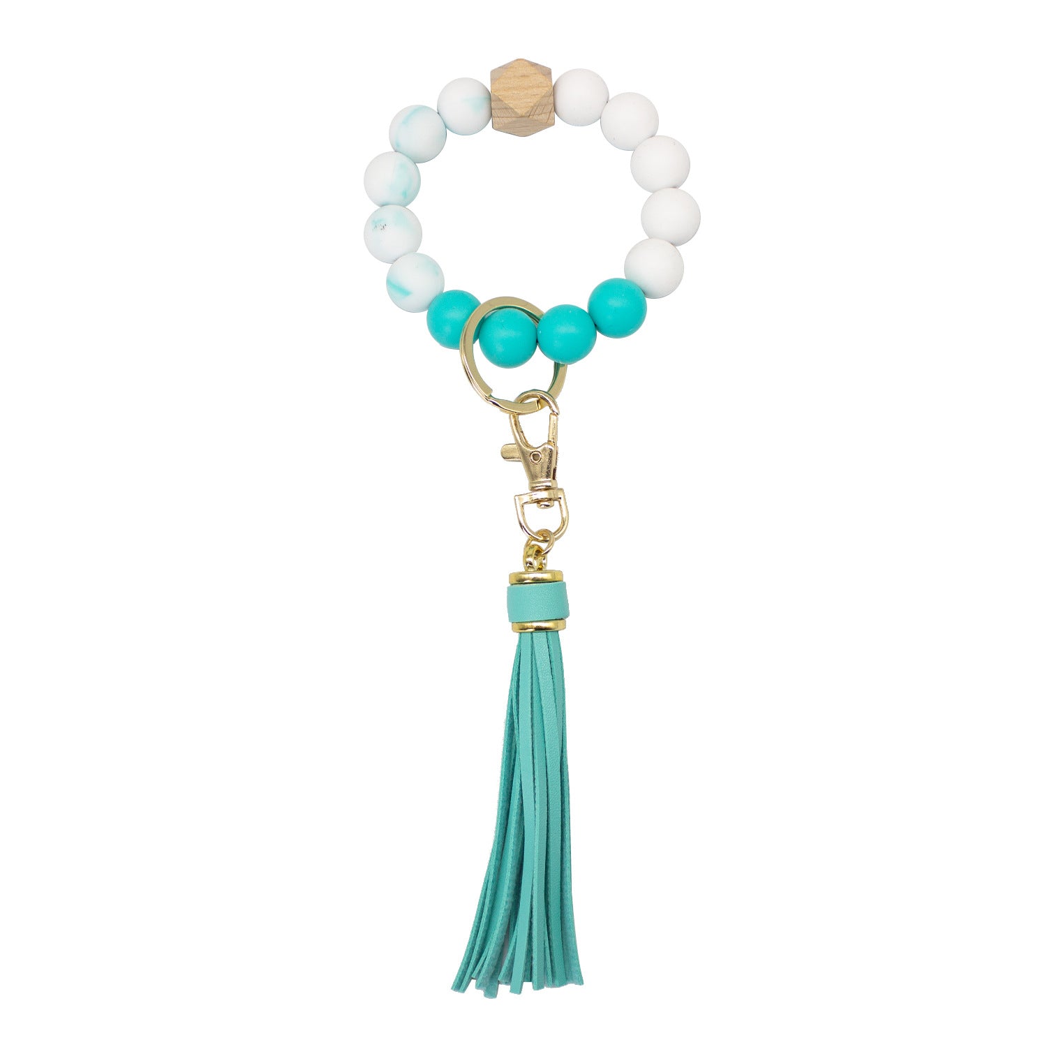 Wholesale Tassel Wood Beads Silicone Beads Wrist Keychain