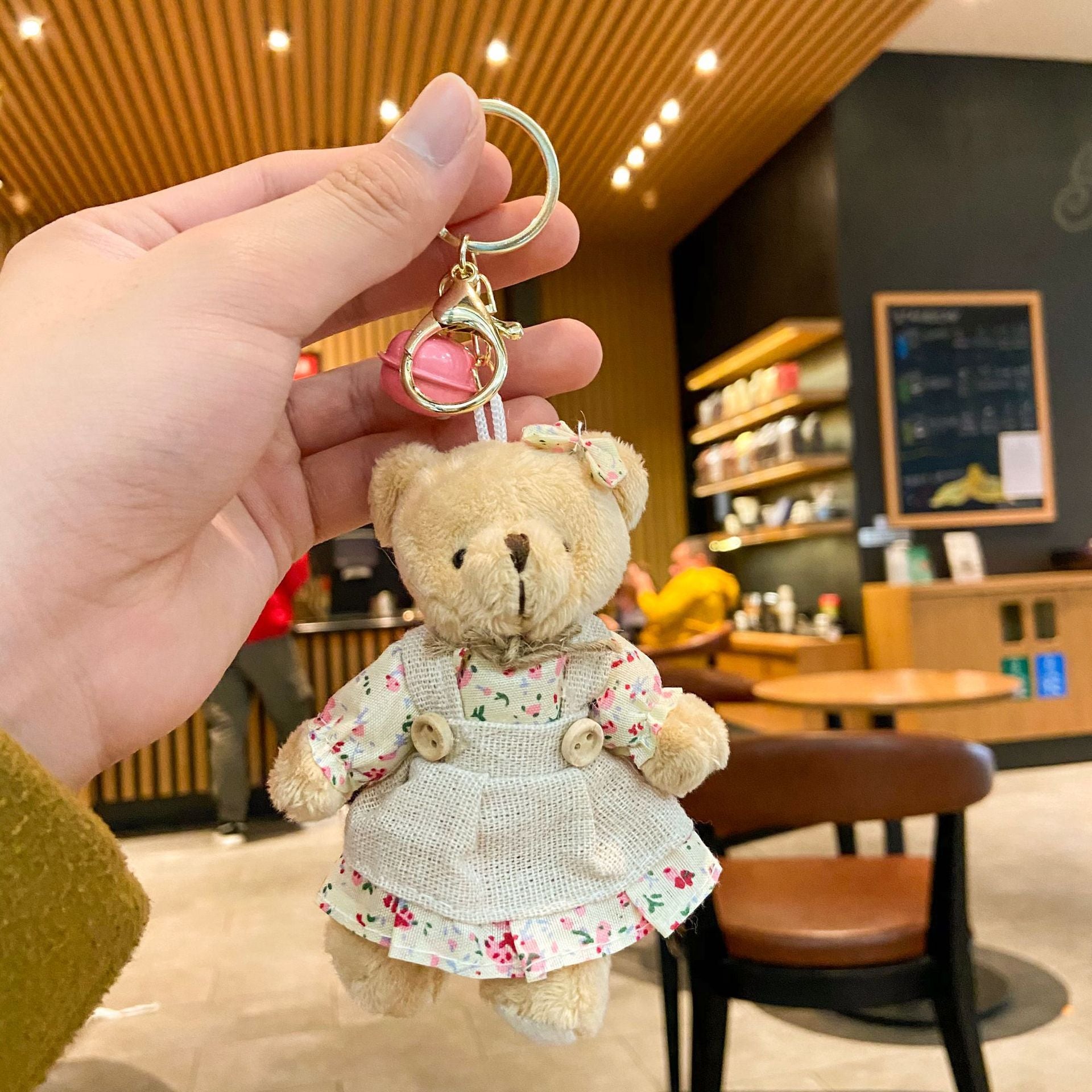 Wholesale Cute Teddy Bear Doll Plush Ball Keychain