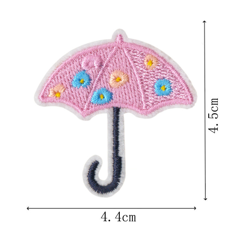 Wholesale Colorful Umbrella Design Embroidered Patches 9 Piece Set Stylish Summer Fashion Accessory Boutique Gift