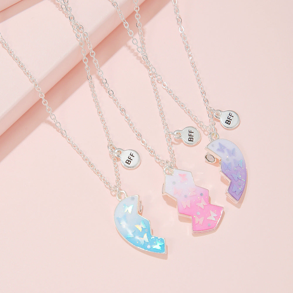 Wholesale Love Split Magnetic Necklace BFF Jewelry