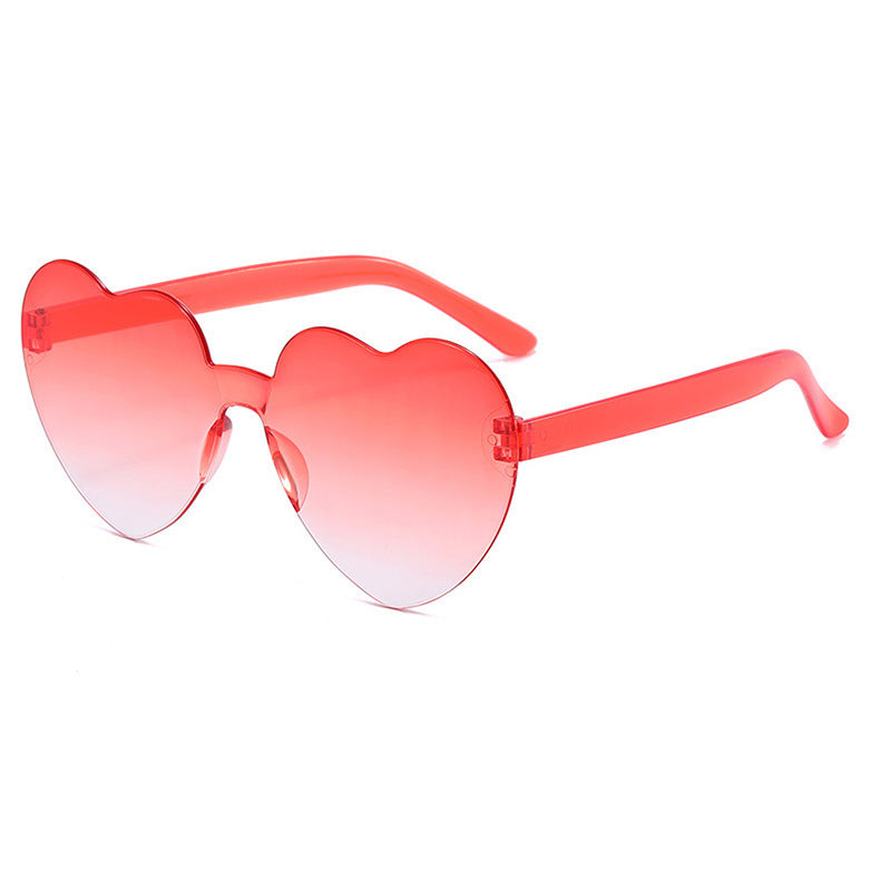Wholesale PC 2023 Summer New Transparent Jelly Color Gradient Heart Sunglasses
