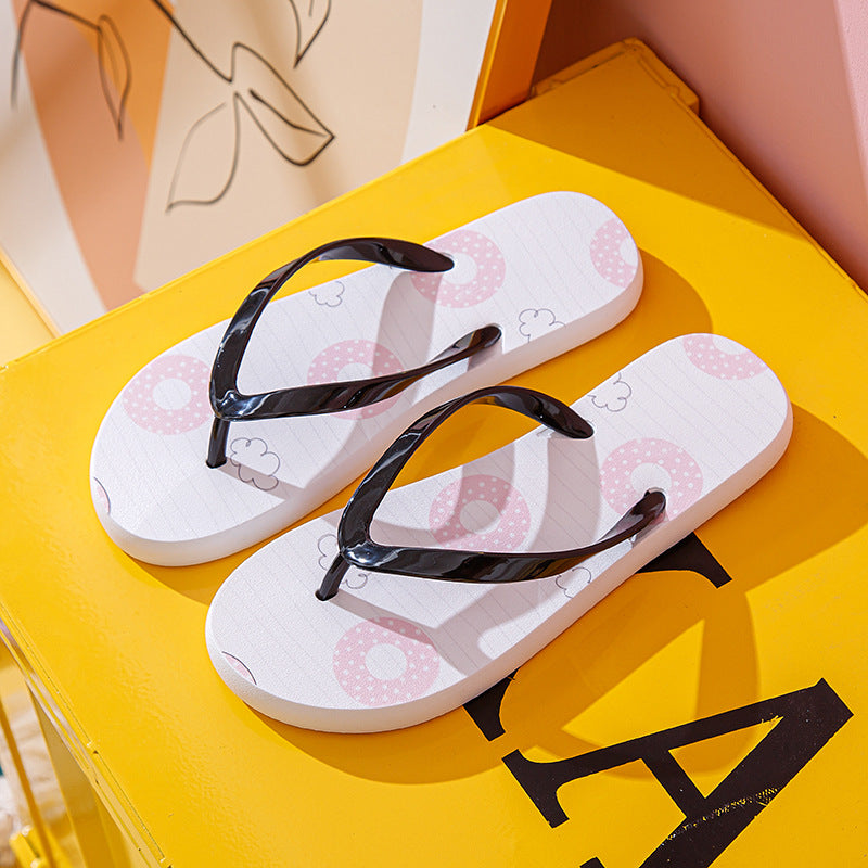 Wholesale Summer Non-slip Simple Cartoon Print Pvc Flip Flops