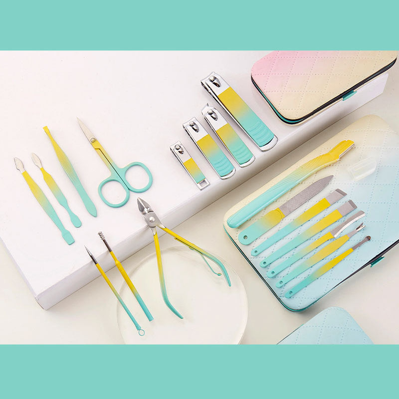 Wholesale Gradient Color Stainless Steel Nail Clipper Set