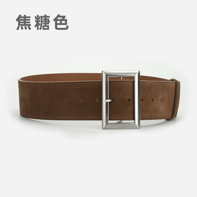 Wholesale leather belt fashion alloy wide belt jacket genuine leather waist belt retro belt