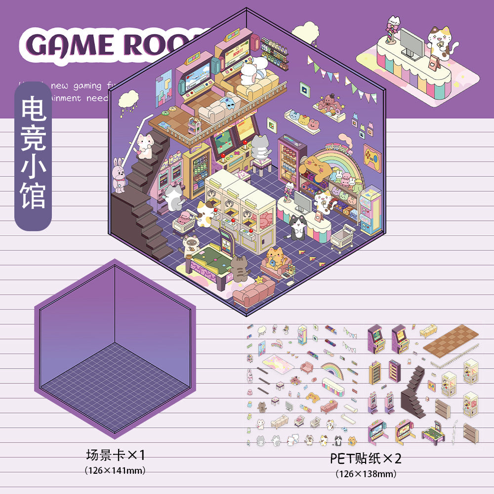 Wholesale Cartoon arcade 3D diy sticker waterproof