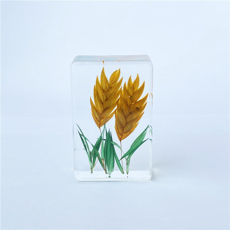 Wholesale 6pcs Handmade Resin Dripping Plant Wheat Ear Specimen Ornaments