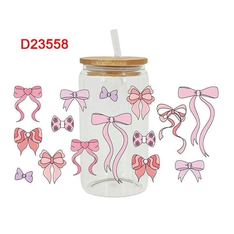 Wholesale bow flower 16oz Cup UV DTF Wraps